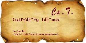 Csiffáry Tímea névjegykártya